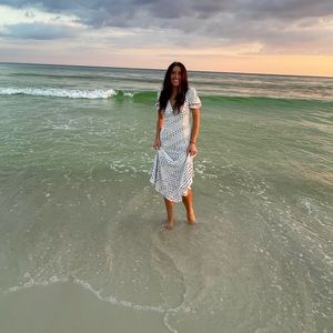 Nasty Gal Mixed Spot Print Fitted Midi Dress